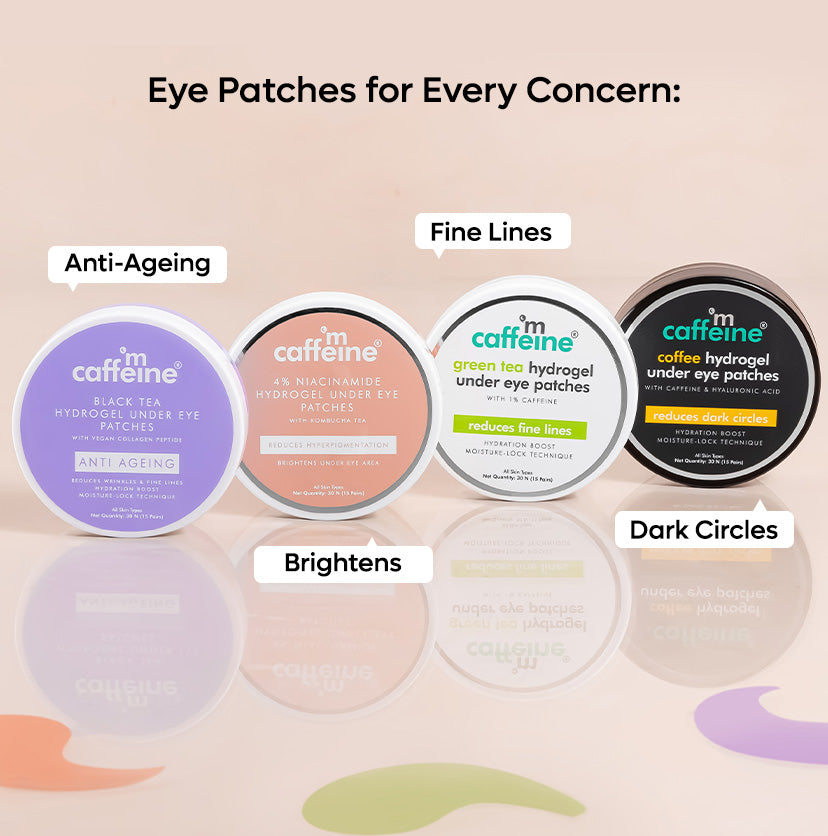 Mcaffeine Green Tea Hydrogel Under Eye Patches with 1% Caffeine (15 Pairs)