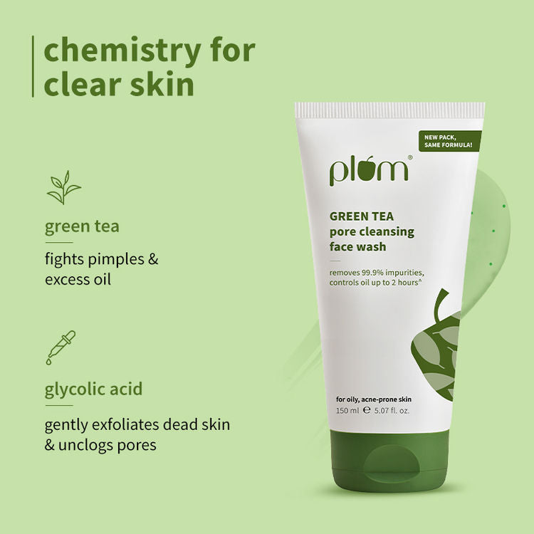 Plum Green Tea Pore Cleansing Gel Face Wash With Glycolic Acid (150ml)