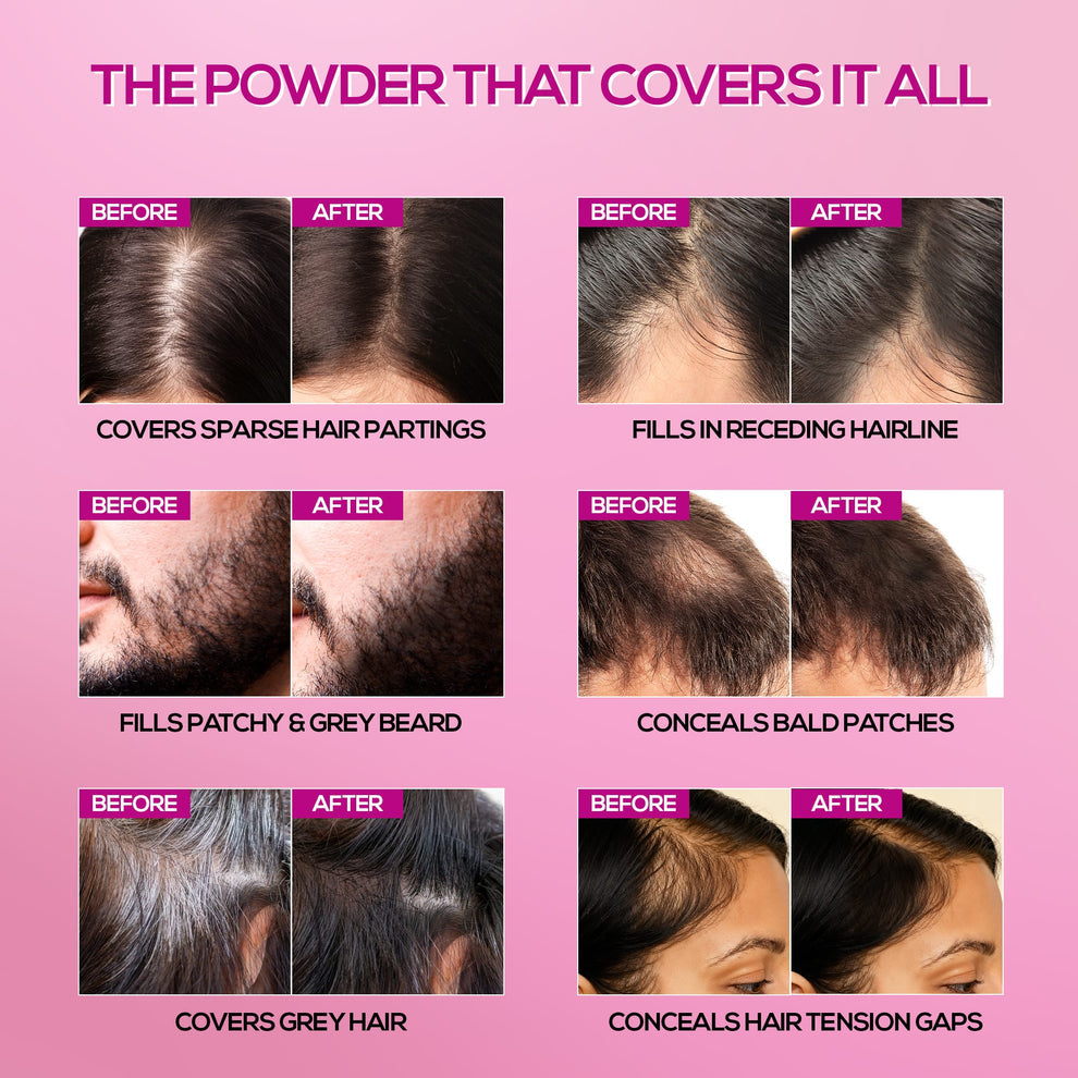 RENEE Cover Up Hair Powder- For Instant Grey Hair Coverage & Root Touch-Up (Black)