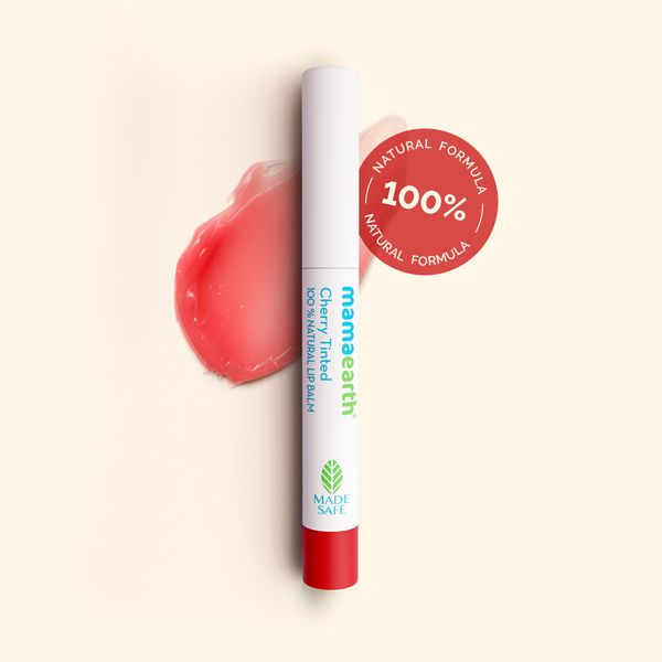 Mamaearth Cherry Tinted 100% Natural Lip Balm with Cherry & Coconut Oil for 12 hrs Moisturized Lips - 2 g