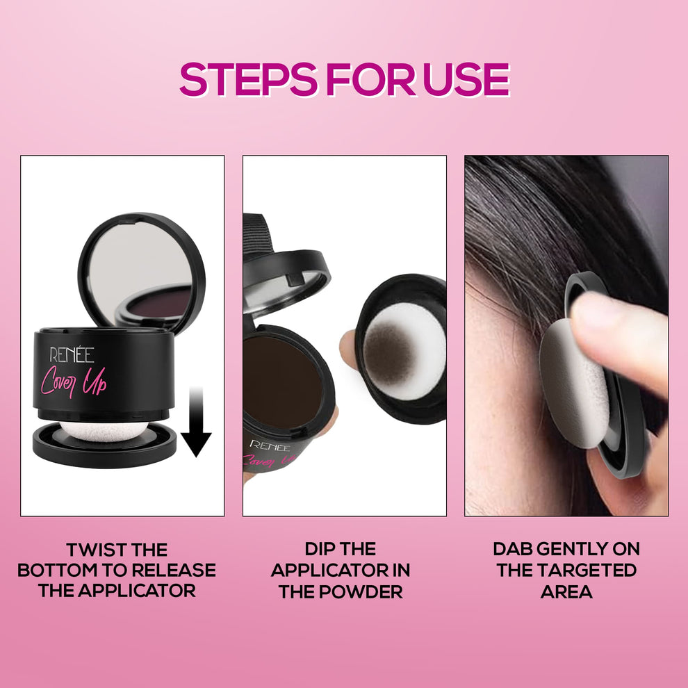 RENEE Cover Up Hair Powder- For Instant Grey Hair Coverage & Root Touch-Up (Brown)