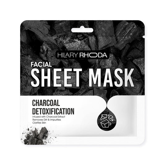 Hilary Rhoda Facial Sheet Mask- Charcoal Detoxifying