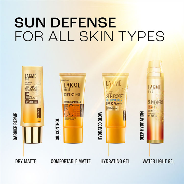 Lakme 9 To 5 Sun Expert Super Matte Sun Screen SPF 50 PA+++ Lightweight Sunscreen Lotion
(50ml)