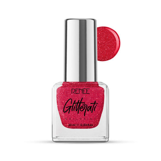RENEE Glitterati Nail Paint (13  Ruby Shine)