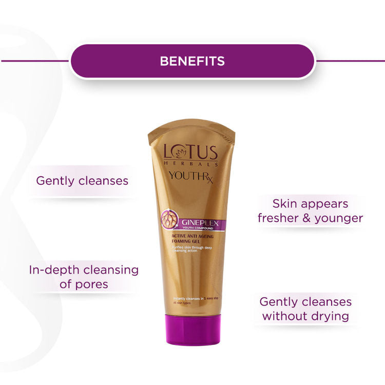 Lotus Herbals Gineplex YouthRx Active Anti-Ageing Foaming Gel
(100g)