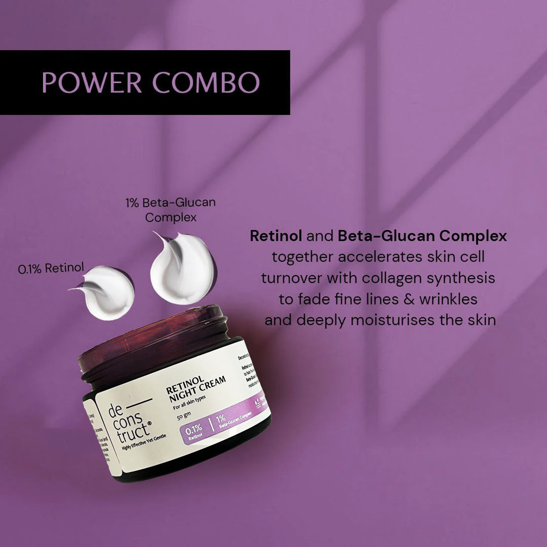 Deconstruct Retinol night cream - 0.1% Retinol + 1% Beta-Glucan Complex