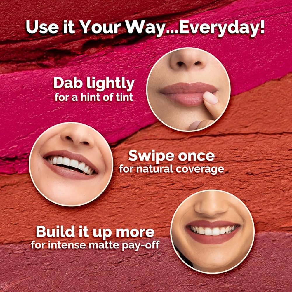 Mamaearth Moisture Matte Longstay Lipstick with Avocado Oil & Vitamin E (raisin punch)