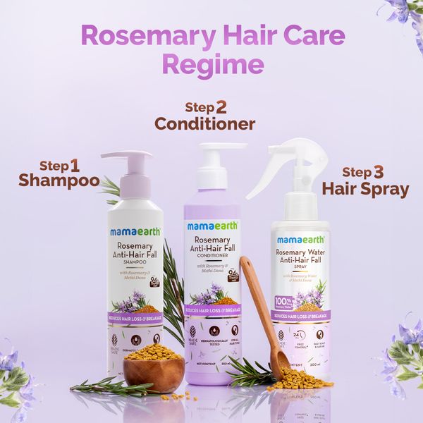 Mamaearth Rosemary Water Anti-Hair Fall Spray with 100% Pure Steam Distilled Rosemary Water & Methi Dana for Hair - 200 ml