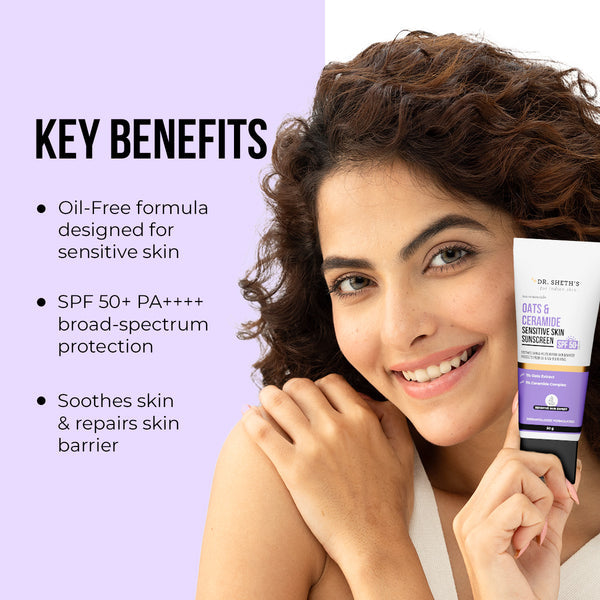 Dr. Sheth's Oats & Ceramide Sunscreen for Sensitive Skin - 50 gm