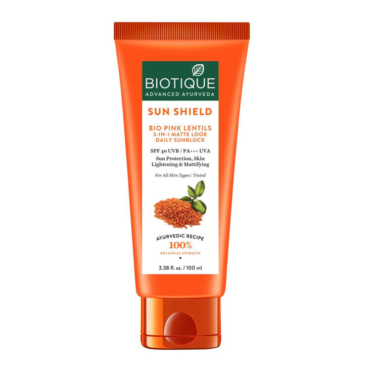 Biotique Bio Pink Lentils 3 In 1 Matte Look Sun Shield SPF 40
(100ml)