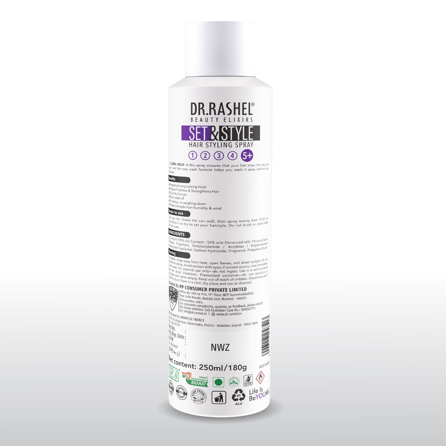 Dr Rashel Set & Style Hair Styling Spray – Ultra Hold 250ml