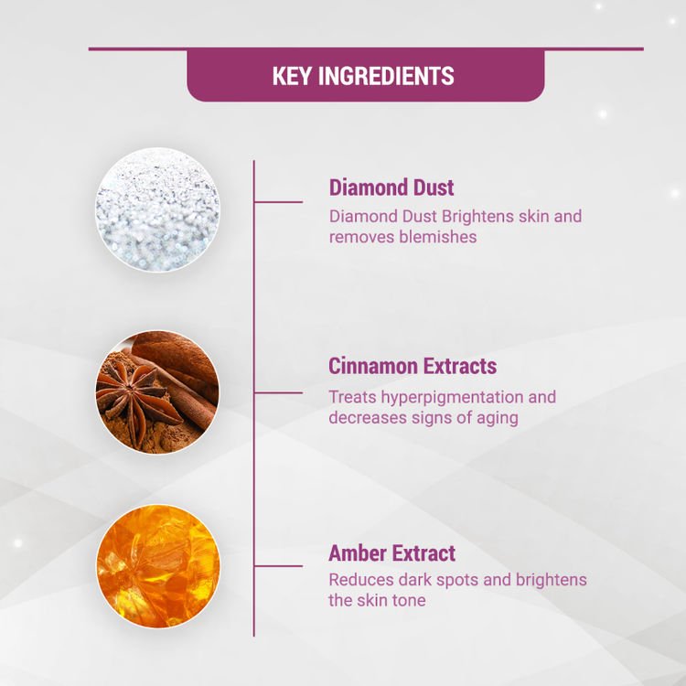 Lotus Herbals Radiant Diamond Cellular Radiance Facial Kit With Diamond Dust & Cinnamon,Instant Glow (37g)