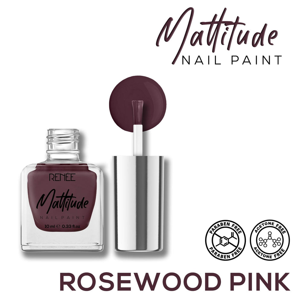 RENEE Mattitude Nail Paint 10ml (04 Rosewood Pink)