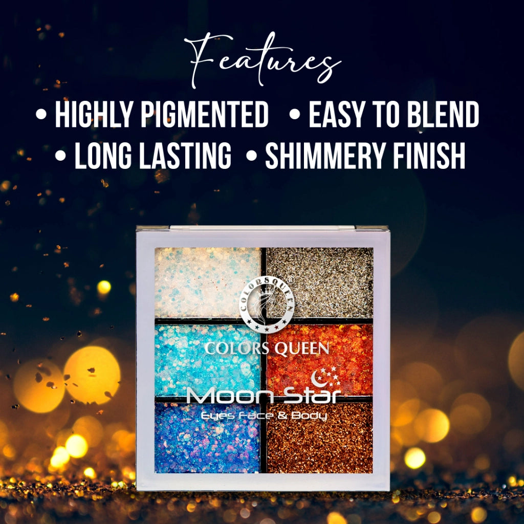 Colors Queen Moon Star Glitter Eyeshadow |01