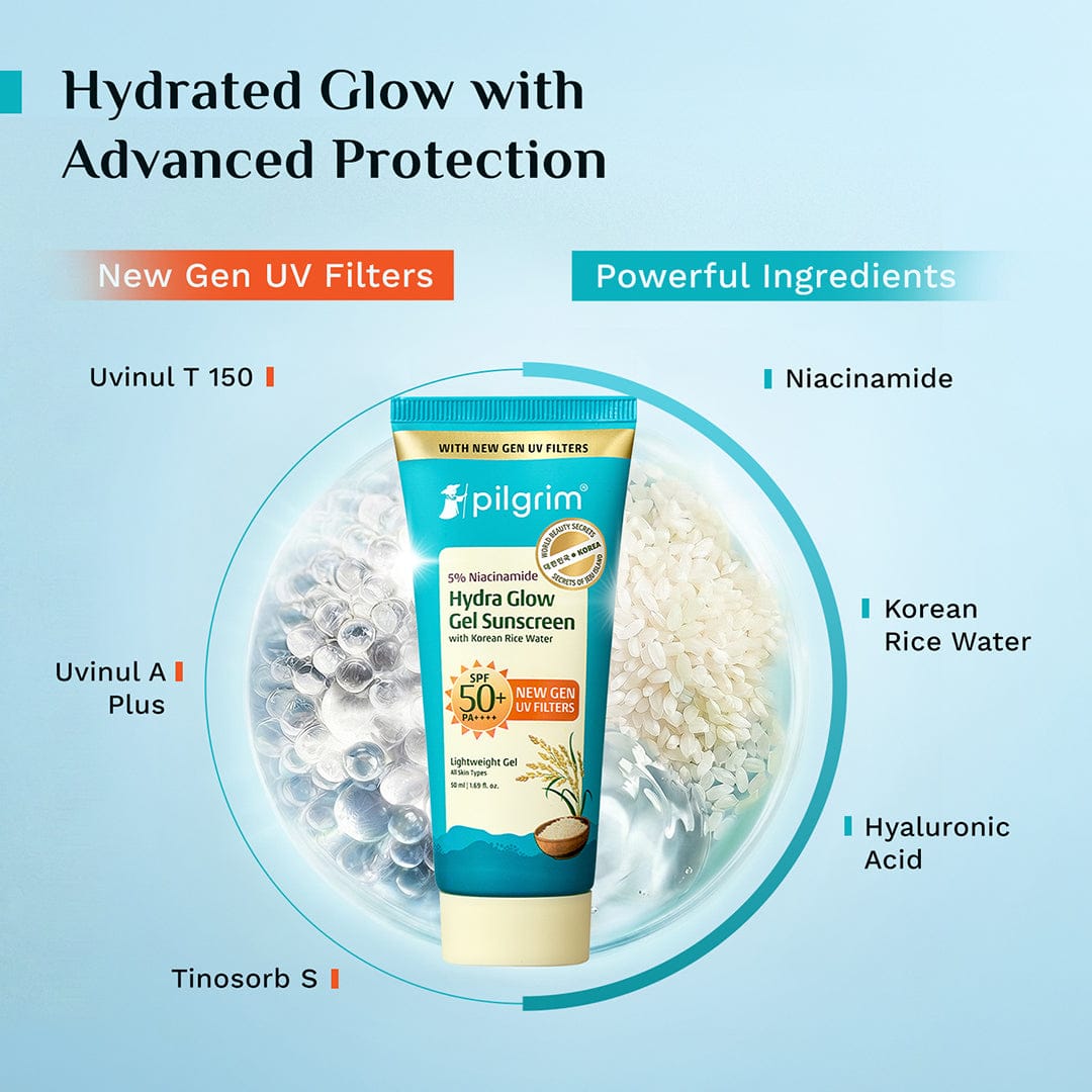 Pilgrim 5% Niacinamide Hydra Glow Gel Sunscreen SPF 50+ PA++++