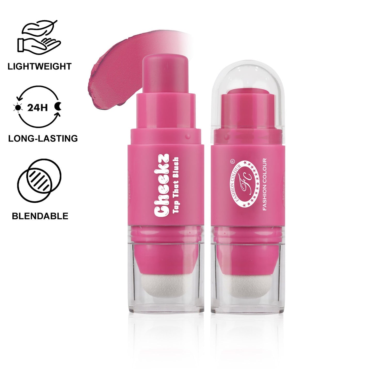 Fashion Colour Cheekz Tap Tint & Blush  (01 Nude Pink)