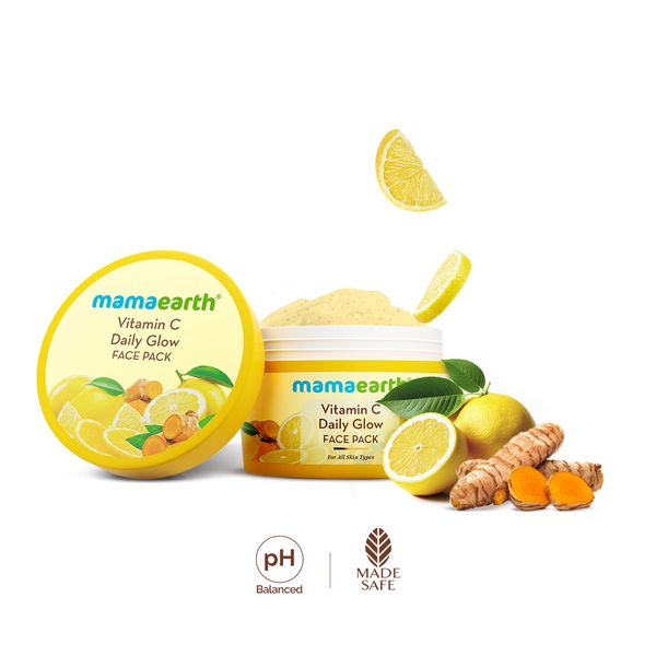 Mamaearth Vitamin C Daily Glow Face Pack with Vitamin C & Turmeric for Illuminating Skin - 200 g