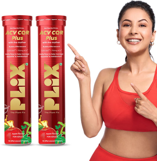 Plix ACV CQR Plus Effervescent for Fat Reduction & Weight Management (1 month)