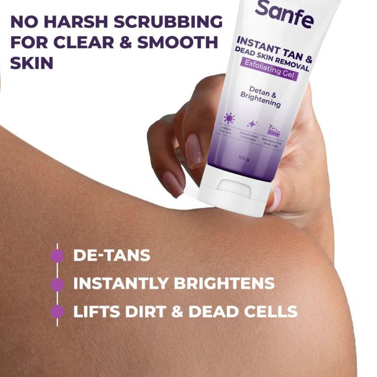 Sanfe Instant Tan & Dead Skin Removal Exfoliating Gel, Removes Dead Skin Body Scrub AHA Exfoliation
(100 g)
