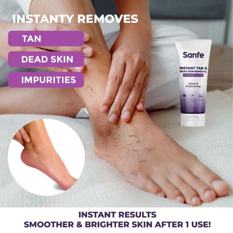 Sanfe Instant Tan & Dead Skin Removal Exfoliating Gel, Removes Dead Skin Body Scrub AHA Exfoliation
(100 g)