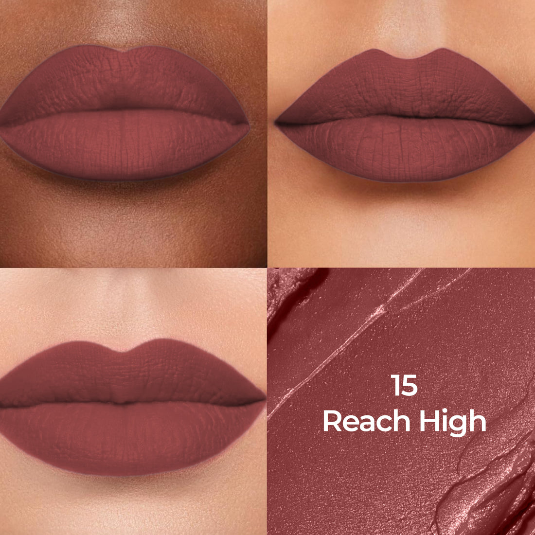 Colors Queen Luxury Matte Non-Transfer Lipstick Waterproof & Bold (15 Reach High)
