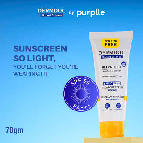 DERMDOC SPF 50 Ultra Light SPF Daily Glow Sunscreen 50 gm