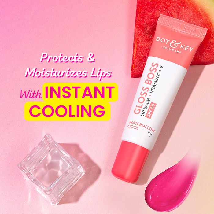 Dot & Key Vitamin C + E Brightening Lip Balm with SPF 50+ (03Watermelon Cool Medium Tinted)