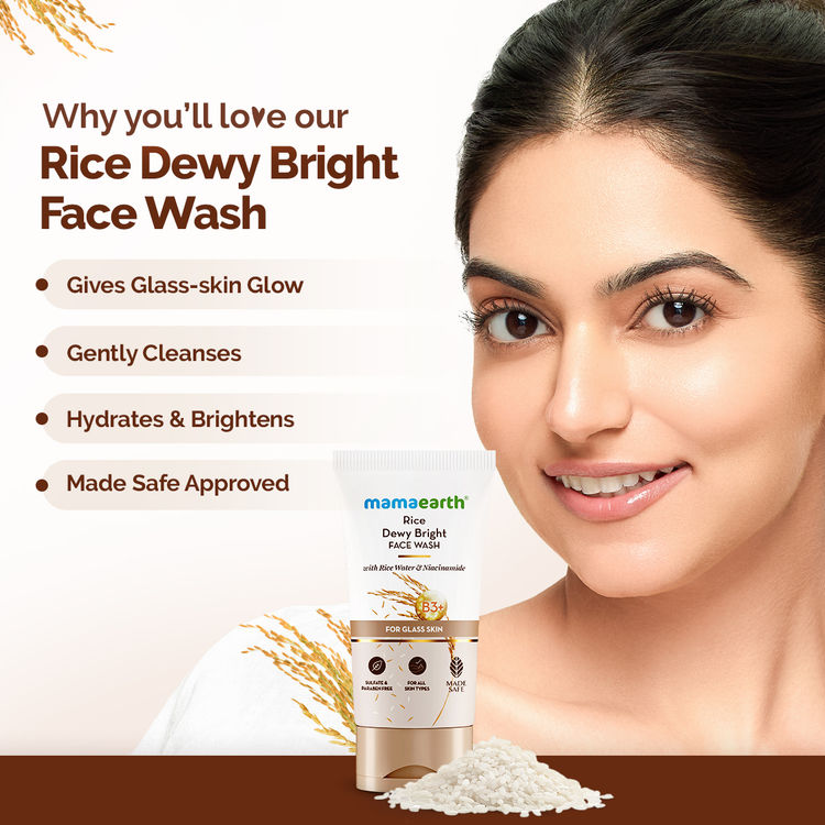 Mamaearth Rice Face Wash With Rice Water & Niacinamide for Glass Skin (150ml)