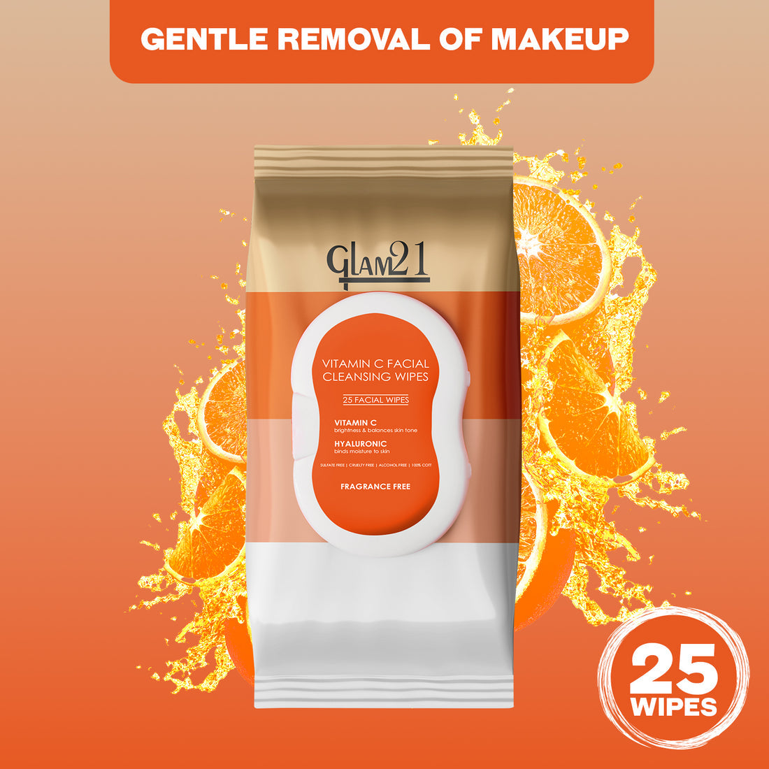 Glam21 Make-up Remover Wipes With Vitamin C & Hyaluronic Acid
