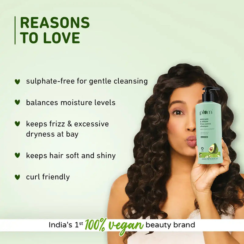 Plum Avocado & Argan Frizz Control Shampoo (250ml)