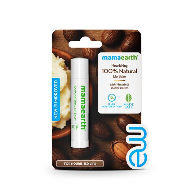 Mamaearth Nourishing 100% Natural Lip Balm with Shea Butter & Vitamin E - 4g