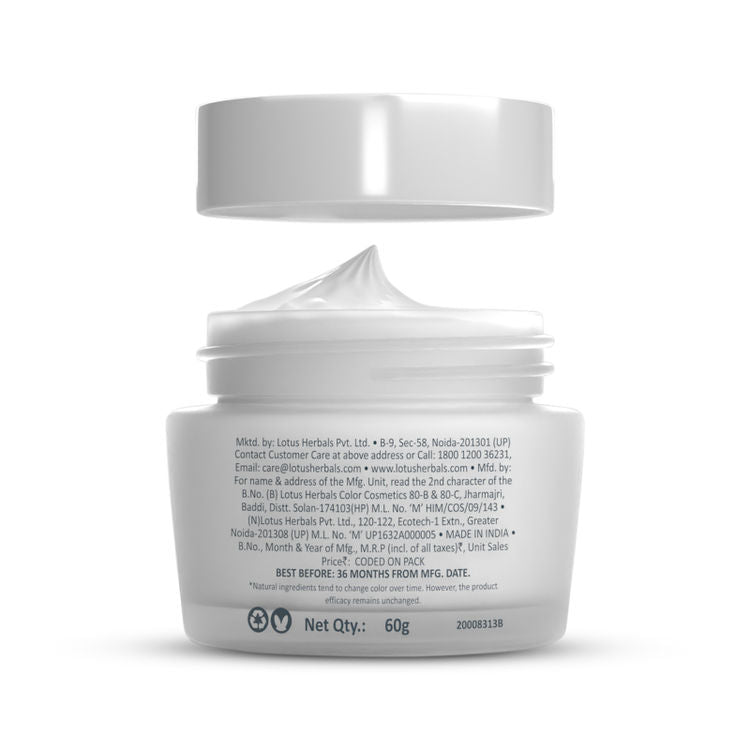 Lotus Herbals Whiteglow Skin Whitening & Brightening Nourishing Night Face Cream With Niacinamide (60gm)