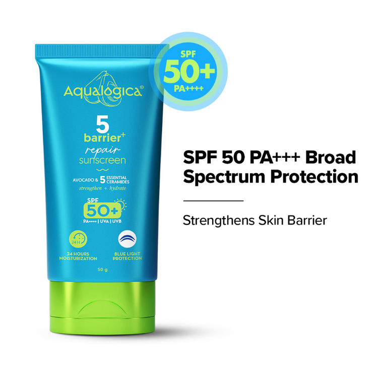Aqualogica 5 Barrier+ Repair Sunscreen with Avocado & 5 Essential Ceramides 50 gm