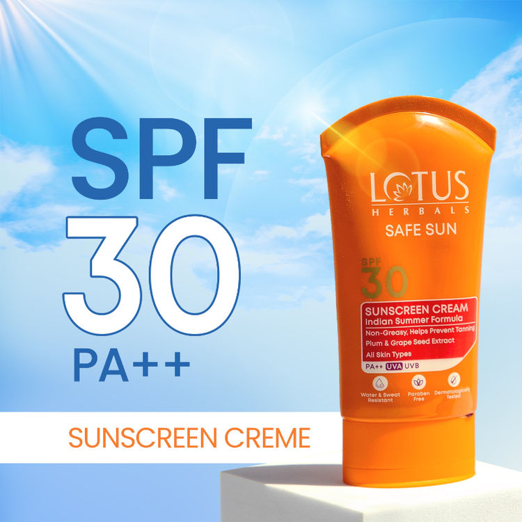 Lotus Herbals Safe Sun Sunscreen Cream PA++ SPF-30 Indian Summer Formula (50g)