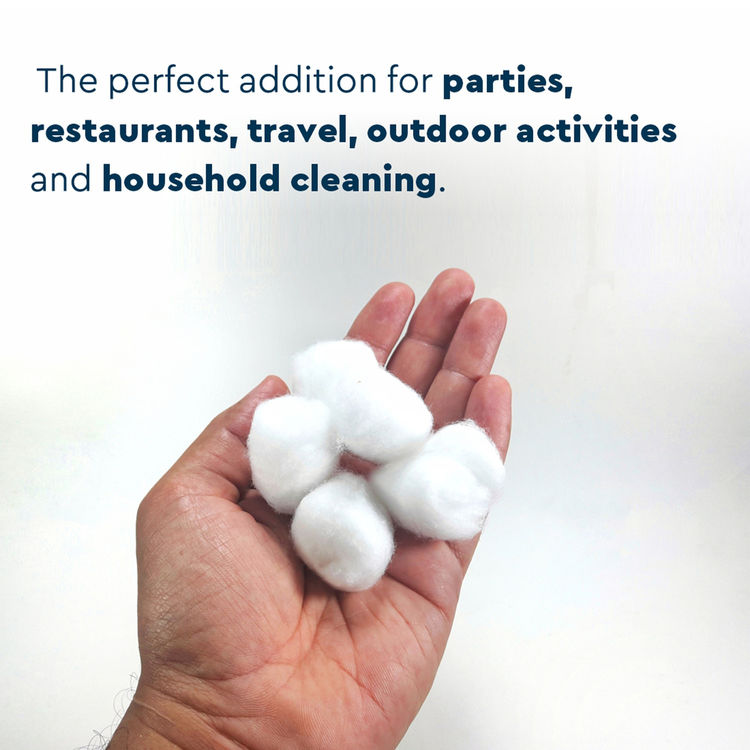 GUBB Hypoallergenic 100% White Cotton Balls For Face Cleansing & Makeup Removal - 50 Pieces (50pcs)