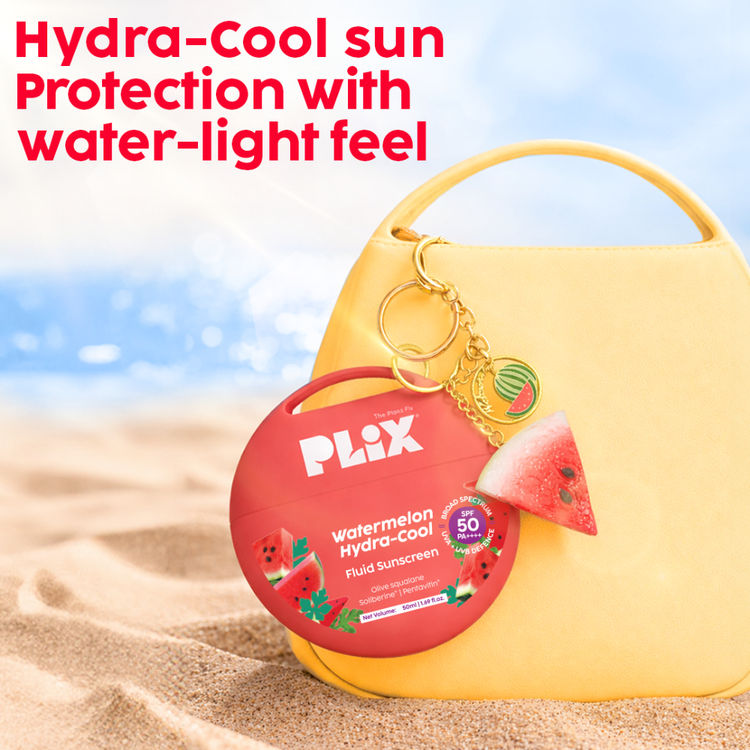 Plix Watermelon Hydra-Cool Fluid Sunscreen With SPF 50 PA++++
(50ml)
