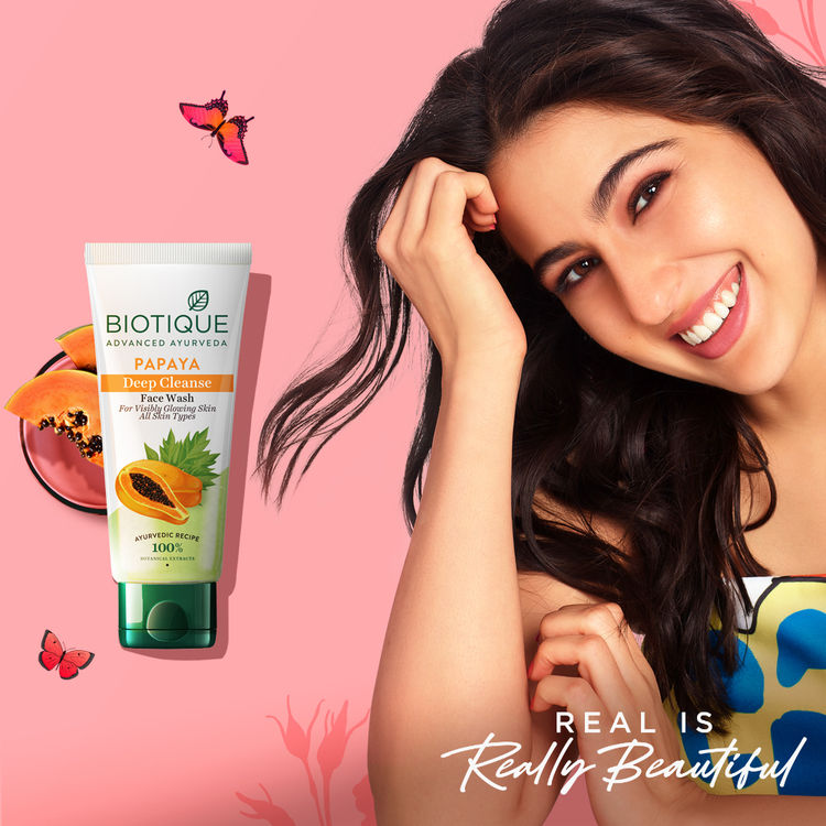 Biotique Bio Papaya Deep Cleanse Visibly Glowing Skin Face Wash For All Skin Types (100ml)