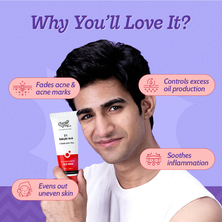Chemist at Play 2% Salicylic Acid Face Wash For Oily Skin with Niacinamide Oil Cleanser for Face (100ml)