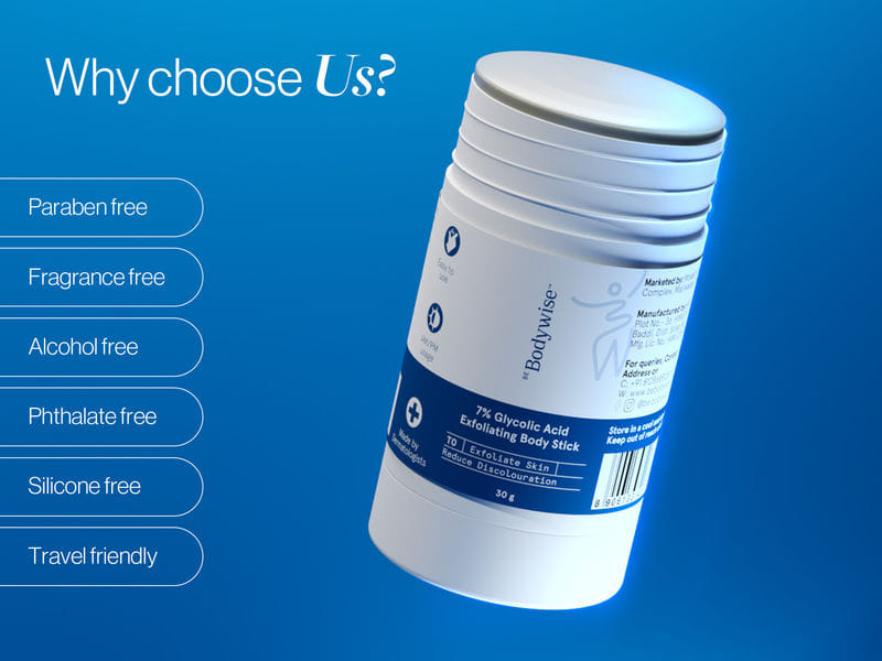 Be Bodywise 7% Glycolic Acid Exfoliating Body Stick - 30g