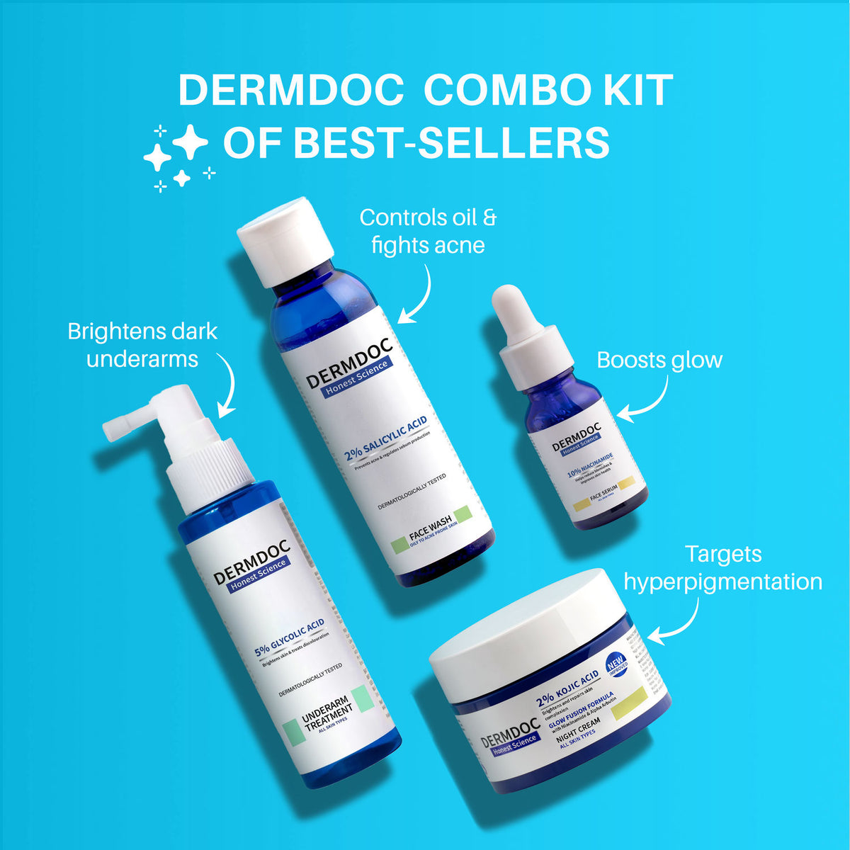 DERMDOC Combo Kit of Best-Sellers  Value Pack - Combo of 4