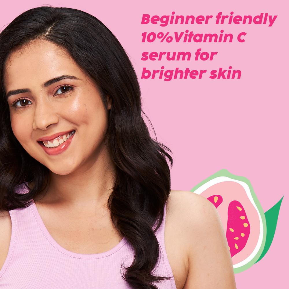 Plix 10% Vitamin C Guava Face Serum for Skin Brightening & Even tone with Hyaluronic acid & Pentavitin
(20ml)