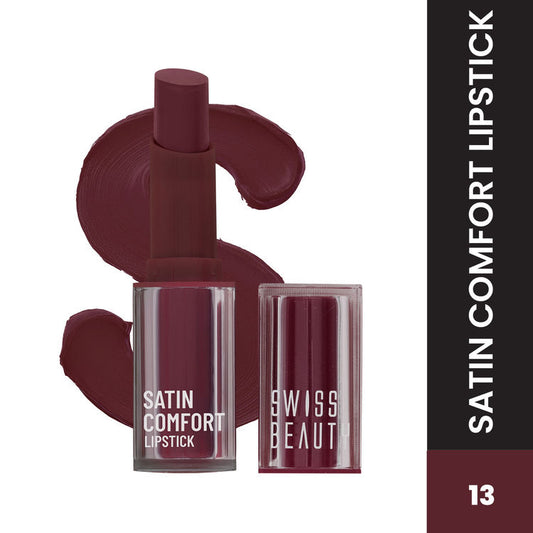Swiss Beauty Satin Comfort Lipstick 13(Muted Mauve)