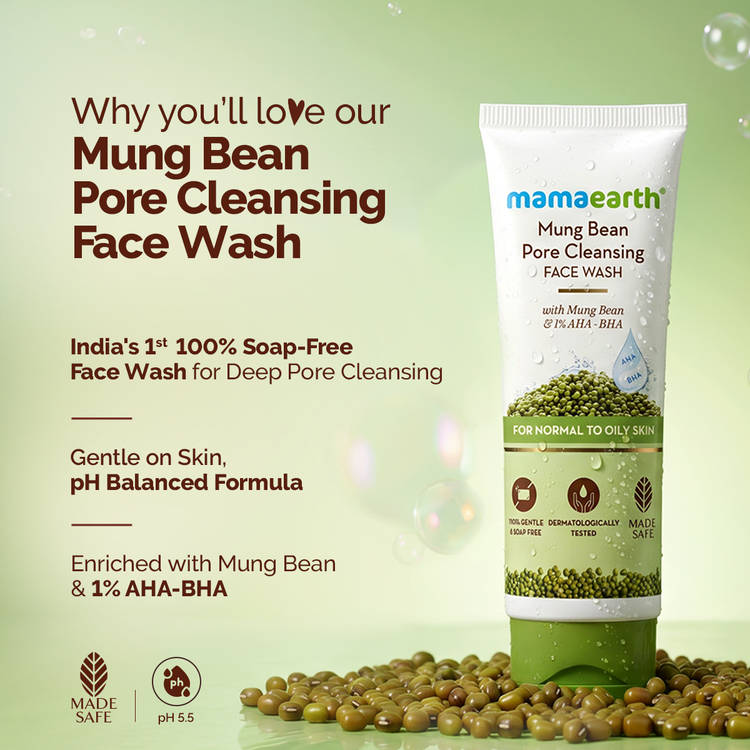 Mamaearth Mung Bean Pore Cleansing Face Wash (100ml)