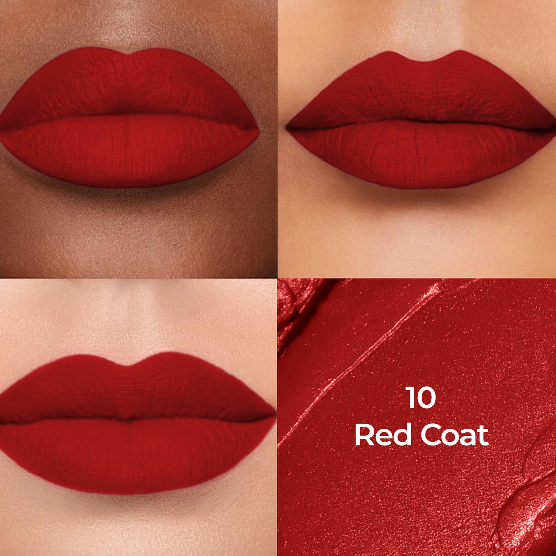 Colors Queen Luxury Matte Non-Transfer Lipstick Waterproof & Bold (10 Red Coat)