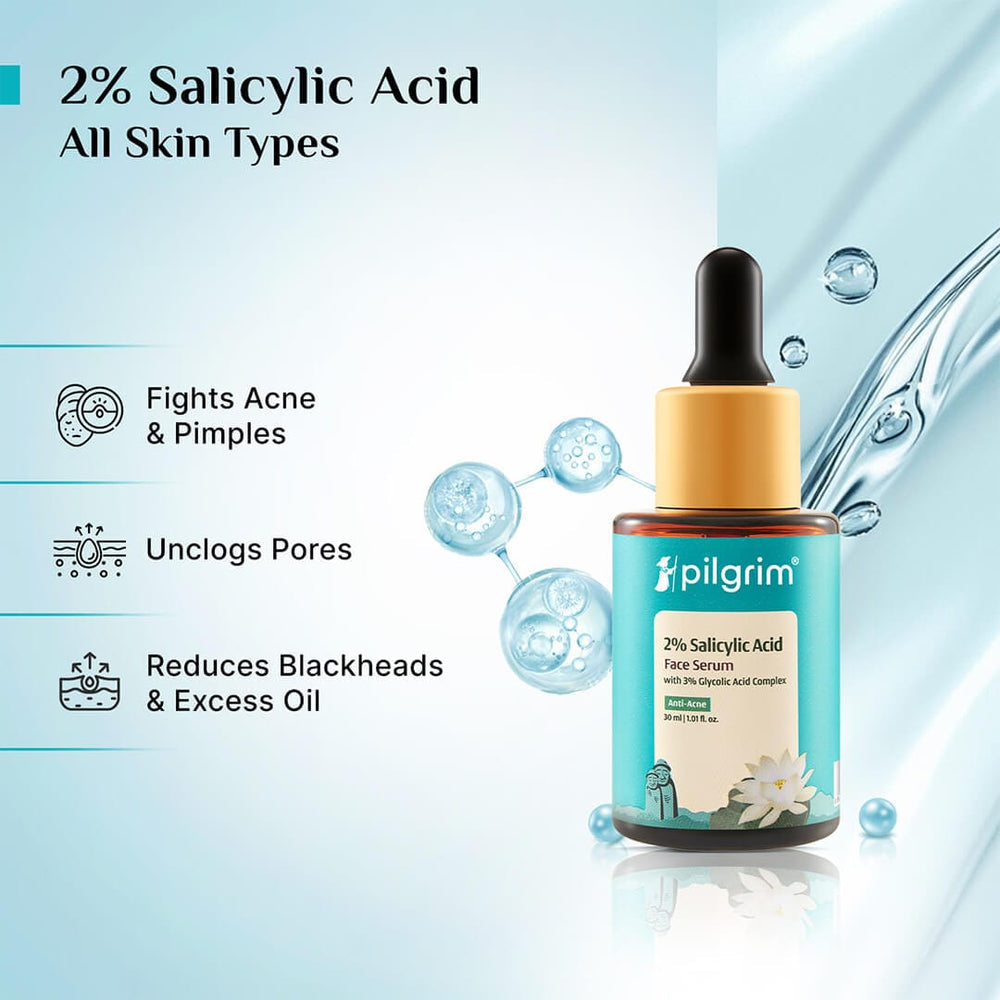 Pilgrim 2% Salicylic Acid Anti-Acne Face Serum
3% Glycolic Acid To Fight Acne