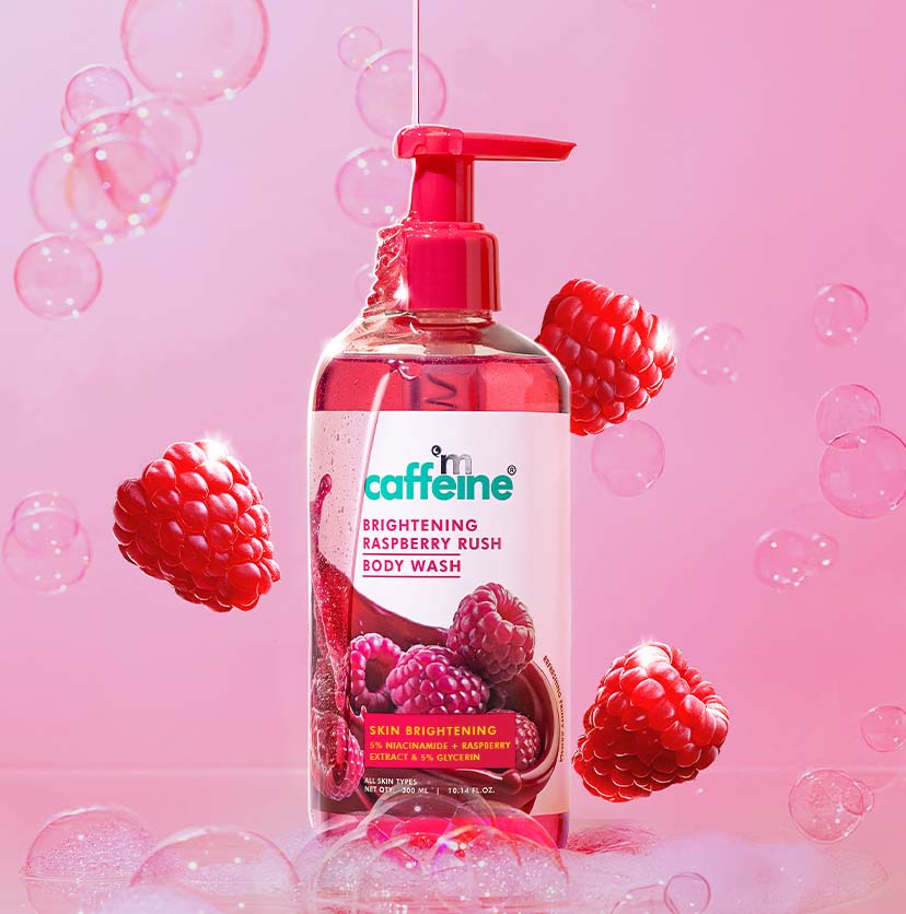 Mcaffeine Brightening Body Wash | 5% Niacinamide & Raspberry Extracts (300ml)