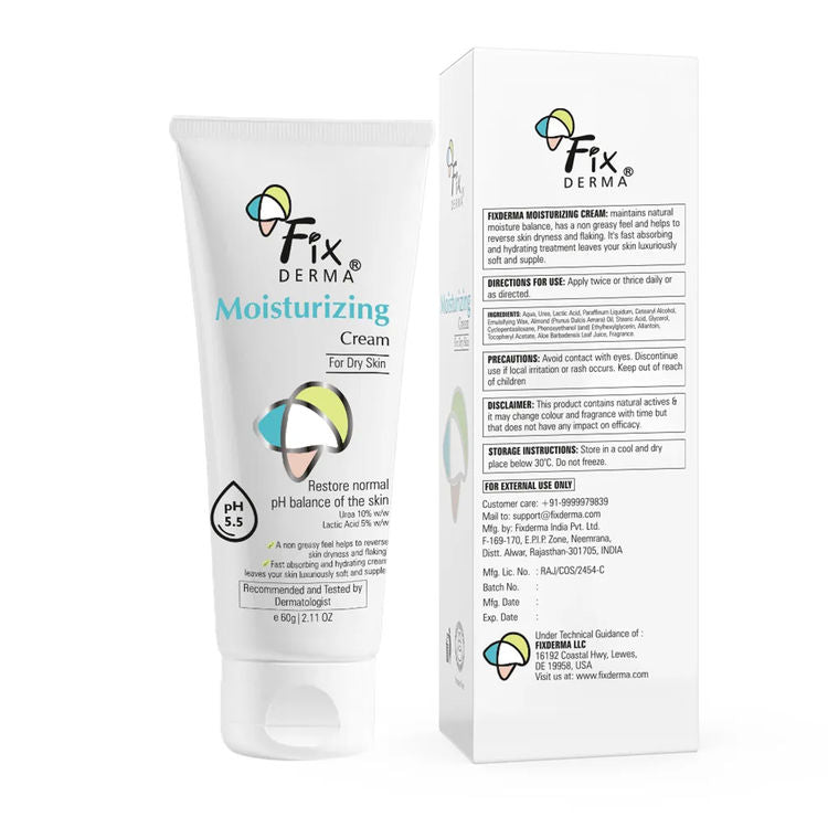 Fixderma Daily Moisturizing Cream For Hydration and Moisturization, NonComedogenic & NonGreasy (60 g)