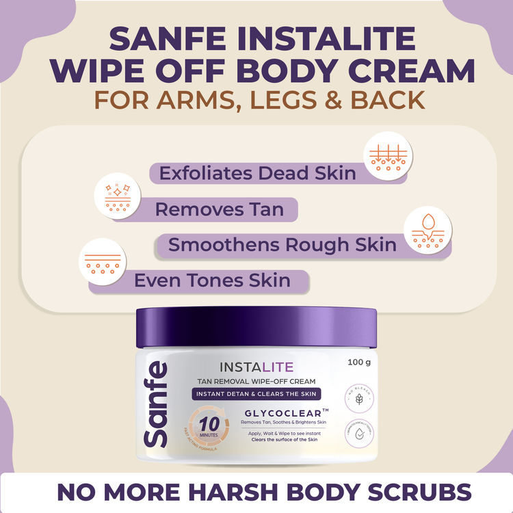 Sanfe Instalite Detan Wipe Off Body Cream
(100g)