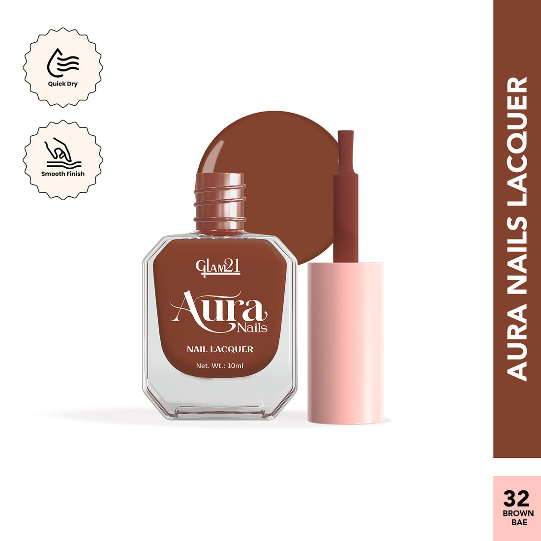 Glam21 Aura - Nail Lacquer (32Brown Bae)