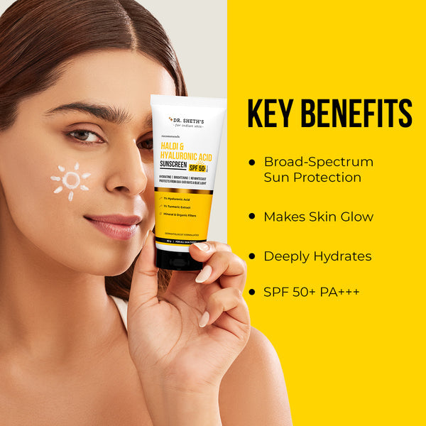 Dr. Sheth's Haldi & Hyaluronic Acid Sunscreen - 80gm